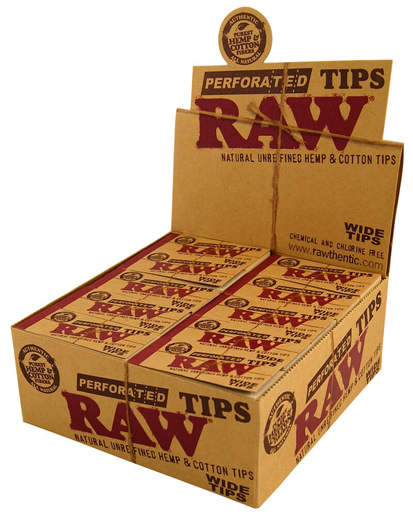 RAW PERFORATED TIPS WIDE TIPS 50 PACKS/BOX INDIVIDUAL