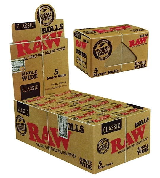 RAW CLASSIC ROLLS SINGLE WIDE 5 METER ROLLS INDIVIDUAL