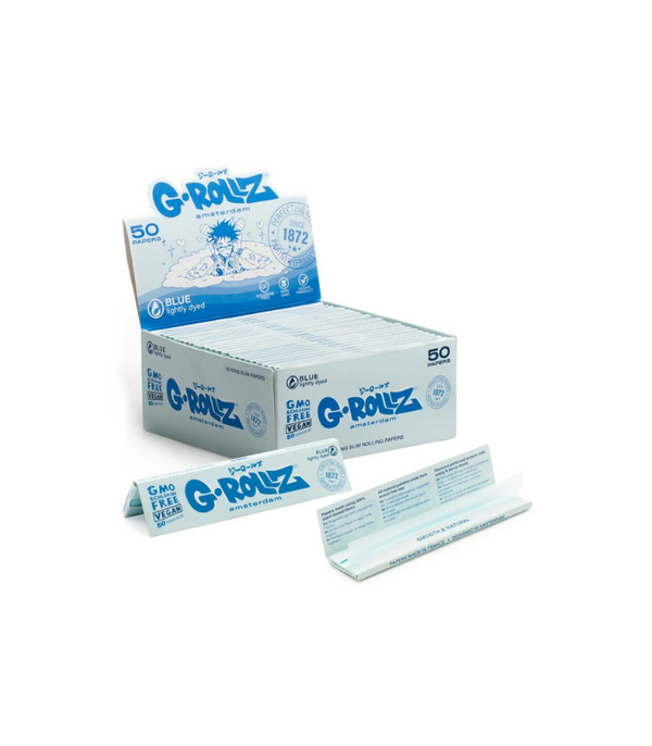 GROLLZ PAPERS 1 1/4 50/PK BLUE LIGHTLY DYED INDIVIDUAL