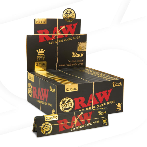 RAW BLACK KINGSIZE SLIM CLASSIC 32 LEAVES INDIVIDUAL