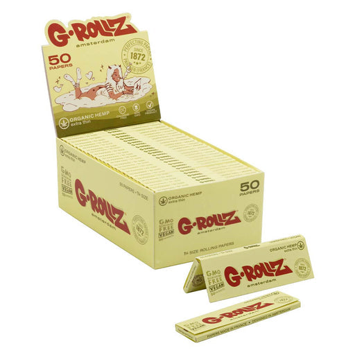 GROLLZ PAPERS 1 1/4 50/PK ORGANIG HEMP EXTRA THIN INDIVIDUAL