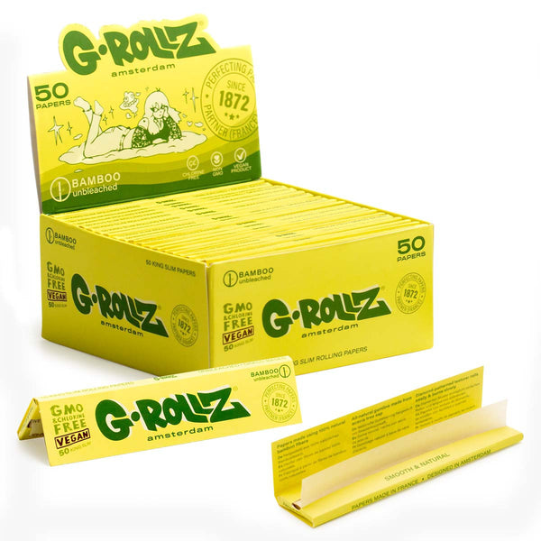 GROLLZ PAPERS KS 50/PK BAMBOO UNBLEACHED INDIVIDUAL