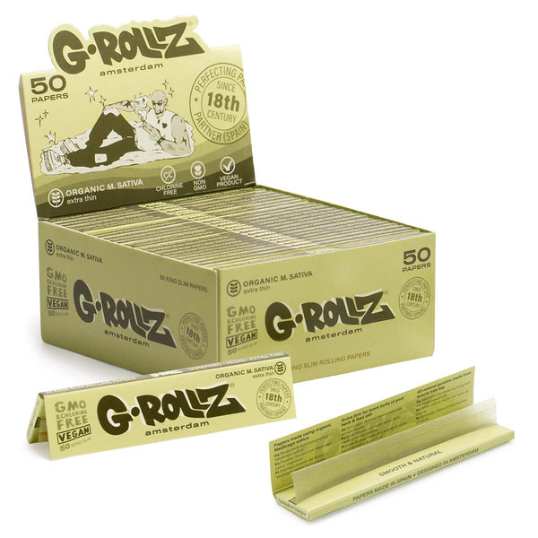 GROLLZ PAPERS KS 50/PK ORGANIC M. SATIVA EXTRA THIN INDIVIDUAL