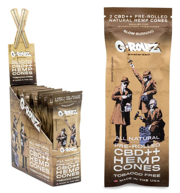 GROLLZ PRE-ROLLED CONES CBD+HEMP 2PK/ 15PK/BOX ALL NATURAL INDIVIDUAL