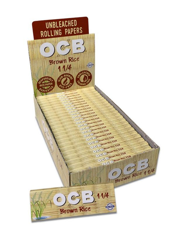 OCB UNBLEACHED BROWN RICE PAPER 1 1/4  50 LEAVES INDIVIDUAL