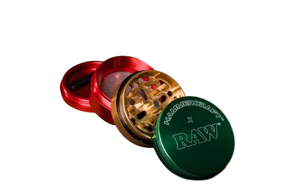 RAW HAMMER CRAFT ALUMINUM GRINDER 2.2" 4PT RASTA