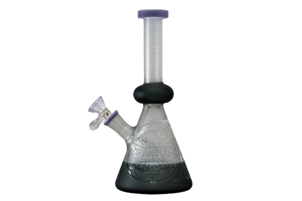 TATAOO WATERPIPE 9" BEAKER FROSTED MATRIX PERC (C104)