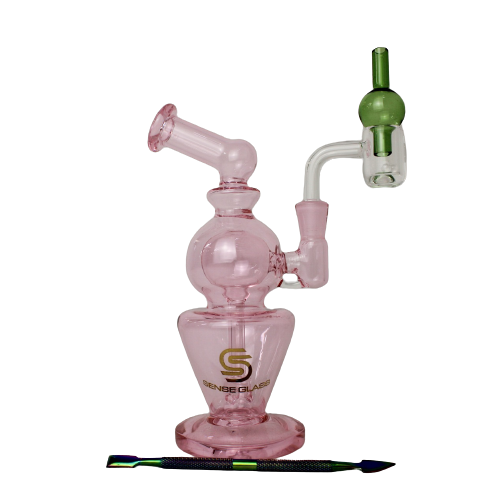 SENSE GLASS MINI DAB RIG KIT 5" (YW/RD) 10mm QUARTZ BANGER